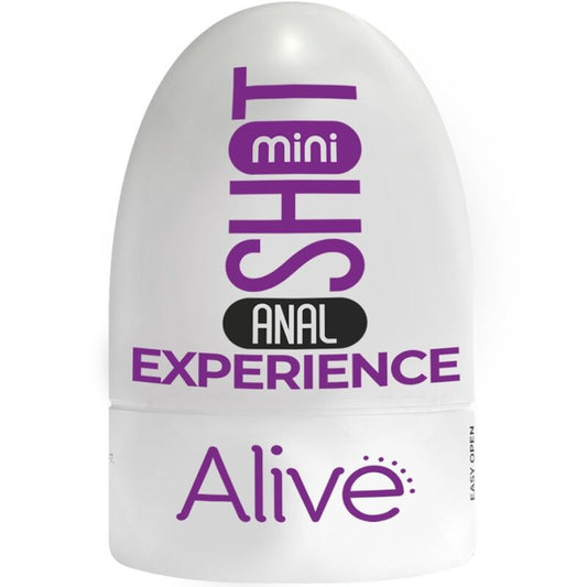 Close-up do ALIVE Mini Masturbador Masculino Shot Experience, mostrando seu design compacto e textura.