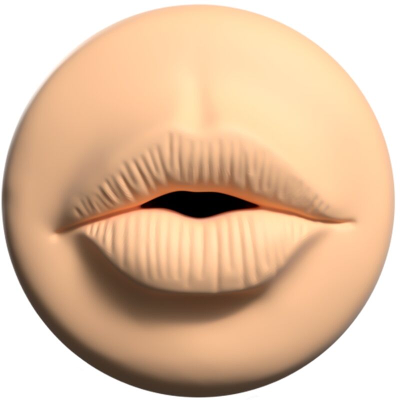 Close-up of the ALIVE Mini Masturbador Oral showing its texture and features.