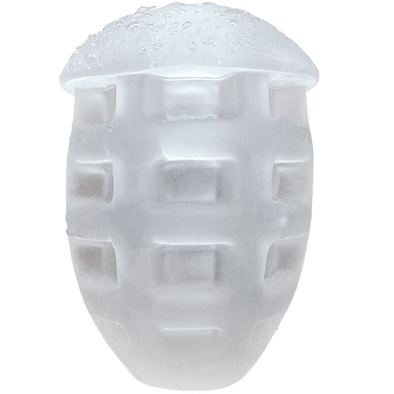 Mini masturbador ALIVE Shot Experience transparente, detalhe da textura interna