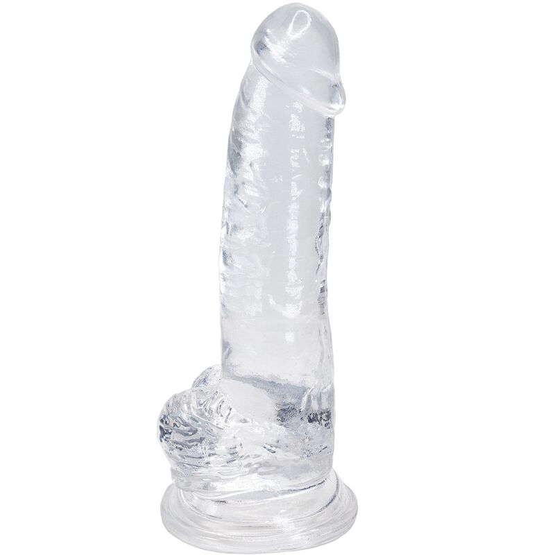 Imagem do Dildo Realista Transparente ALIVE Torrent de 20,6 cm, mostrando sua forma, textura e material translúcido.