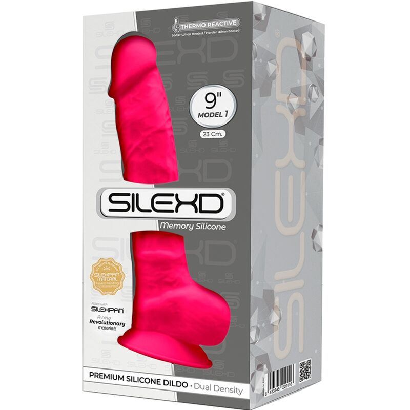 Close-up do SILEXD Dildo Realístico Premium Silexpan Silicone Fúcsia 23 CM, mostrando sua textura e detalhes realistas.