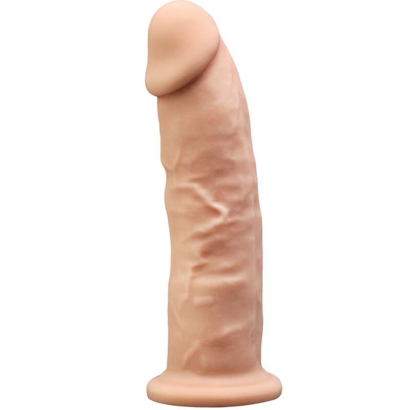 Close-up do Dildo Realístico SILEXD Premium Silexpan Silicone 19cm, mostrando sua textura e detalhes realistas.