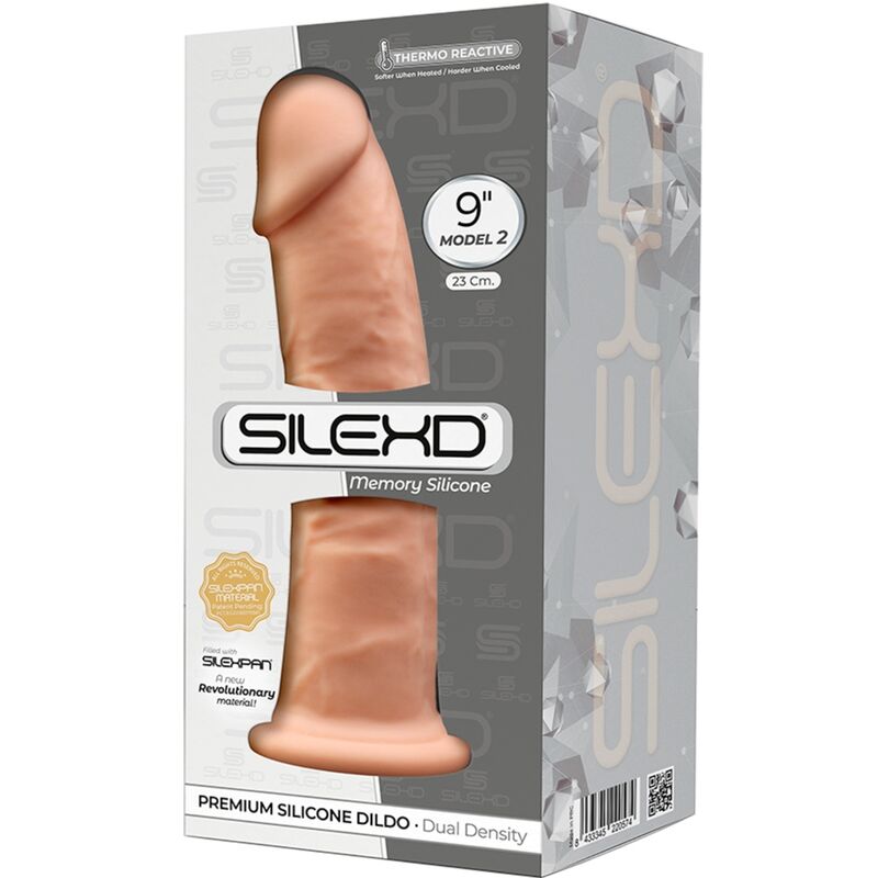 SILEXD Pênis Realístico Modelo 2 Silexpan Silicone 23 CM com base ventosa para prazer anal e vaginal.