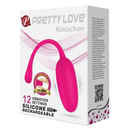 Close-up do Ovo Vibratório Recarregável PRETTY LOVE Knucker em silicone rosa, mostrando seu design compacto e superfície suave.