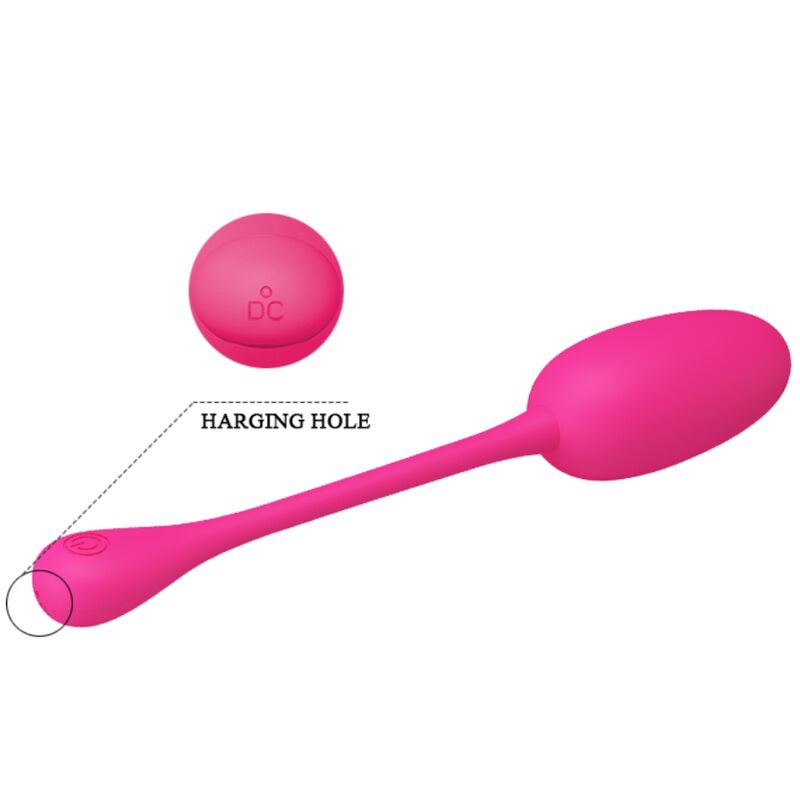 Close-up do Ovo Vibratório Recarregável PRETTY LOVE Knucker em silicone rosa, mostrando seu design compacto e superfície suave.