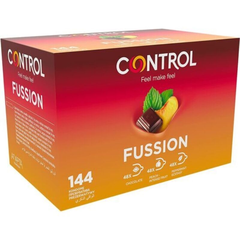 Embalagem de Preservativos CONTROL Adapta Fussion 144 Unidades com Aromas