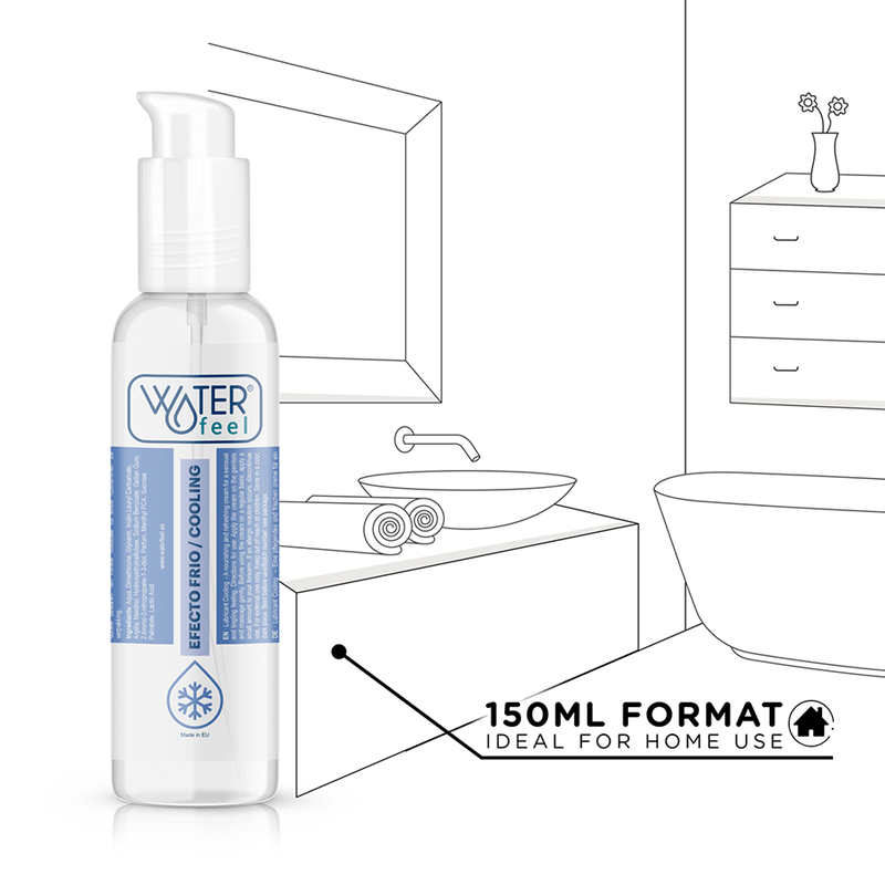 Frasco de WATERFEEL Lubrificante Efeito Frio 150ml para prazer e massagem