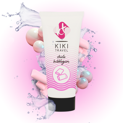 KIKÍ TRAVEL Lubrificante Goma Morango 50ml, embalagem e textura do produto