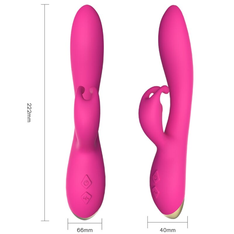 Vibrador Coelho ARMONY Bonnie Fúcsia com 9 modos de vibração para estimulação dupla.