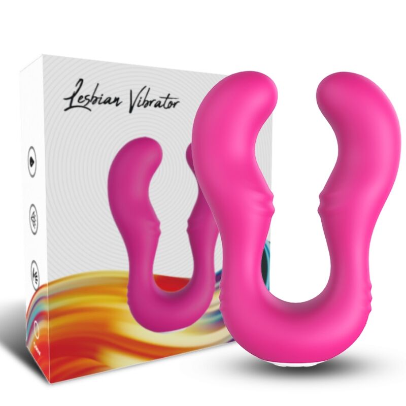 ARMONY Vibrador Seraph Duplo Controlo Remoto Fúcsia, detalhe do design ergonómico e material de silicone.