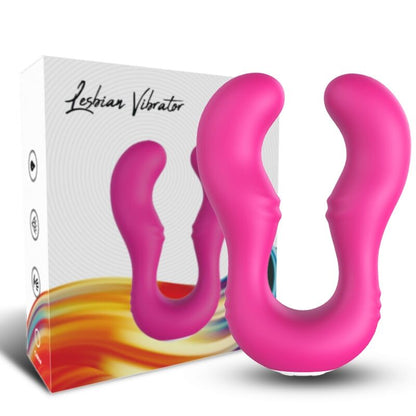 ARMONY Vibrador Seraph Duplo Controlo Remoto Fúcsia, detalhe do design ergonómico e material de silicone.