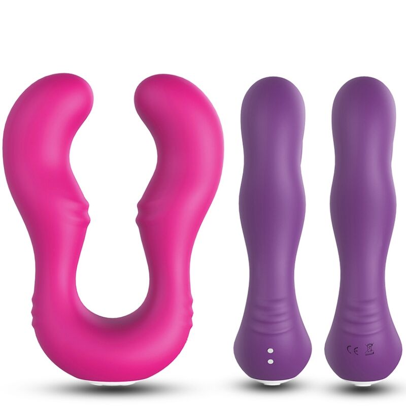 ARMONY Vibrador Seraph Duplo Controlo Remoto Fúcsia, detalhe do design ergonómico e material de silicone.