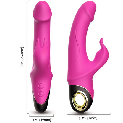 Vibrador ARMONY Meteror Coelho Rotator Fúcsia, mostrando o design ergonómico e estimulador clitoriano.
