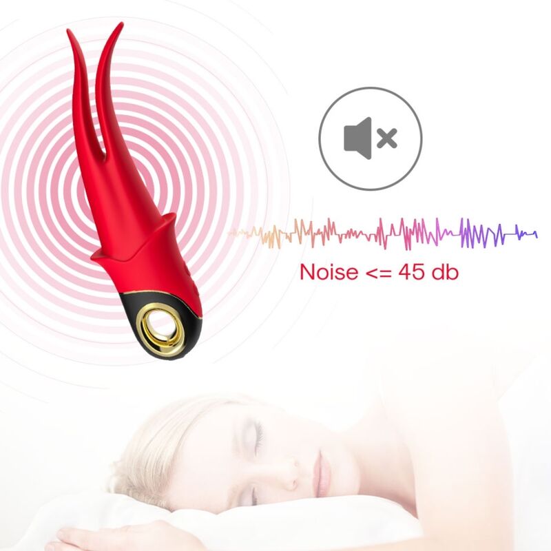 Vibrador ARMONY Shadow Dupla Cabeça Vermelho, silicone macio e design ergonómico