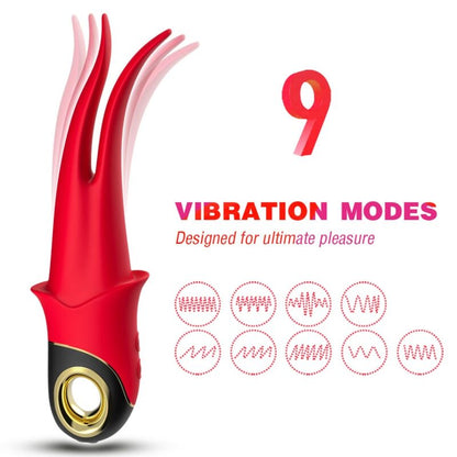 Vibrador ARMONY Shadow Dupla Cabeça Vermelho, silicone macio e design ergonómico