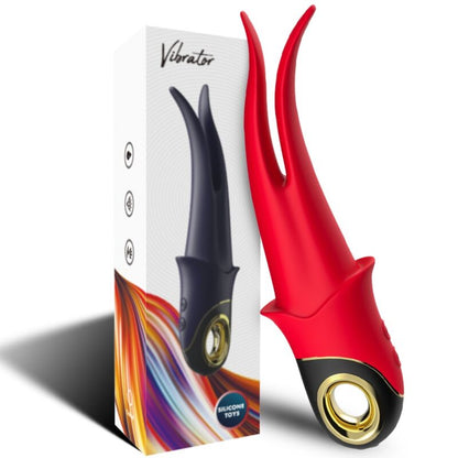Vibrador ARMONY Shadow Dupla Cabeça Vermelho, silicone macio e design ergonómico