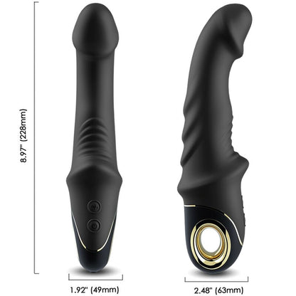 Close-up of the ARMONY Dildo Vibrador Rotator Joyblade Preto, showcasing its sleek design and premium silicone material.