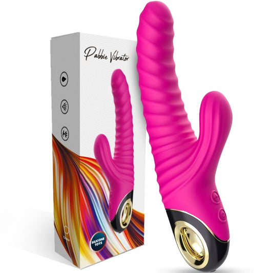 Close-up of the ARMONY Vibrador Silicone Eternity Fúcsia showing its ergonomic design and smooth texture.