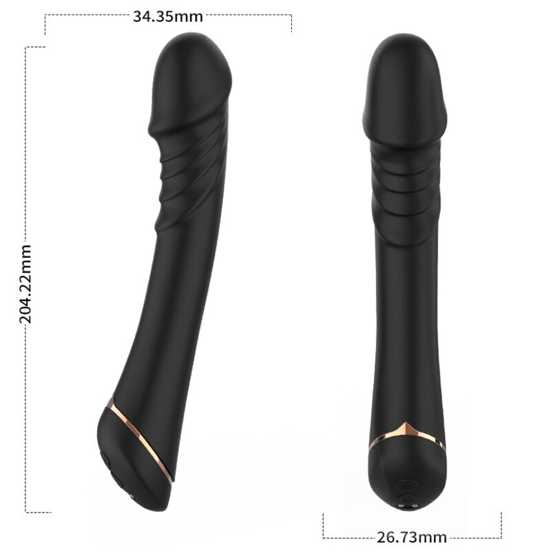 Close-up of the ARMONY Dildo Vibrador Silicone Preto, showing its realistic design and smooth texture.