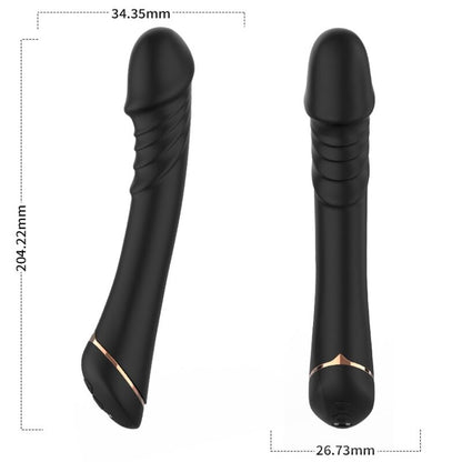 Close-up of the ARMONY Dildo Vibrador Silicone Preto, showing its realistic design and smooth texture.