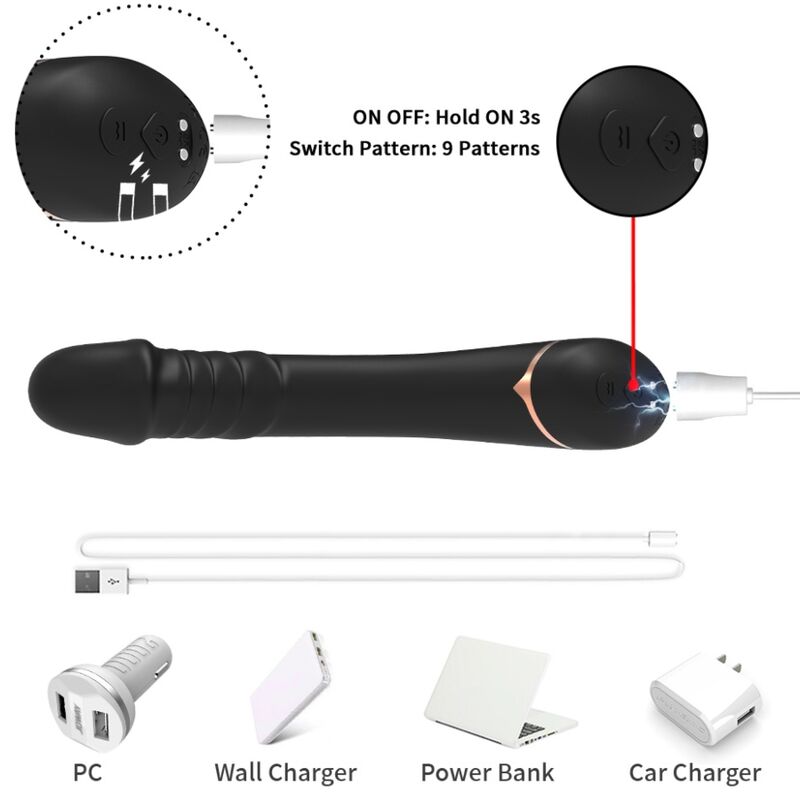 Close-up of the ARMONY Dildo Vibrador Silicone Preto, showing its realistic design and smooth texture.