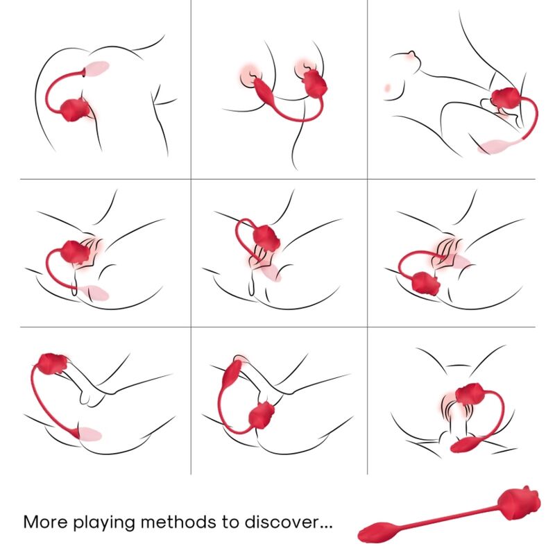 Close-up do ARMONY Estimulador de Sucção e Vibrador 2 em 1 Rosa, mostrando o design de rosa e a cauda vibratória.