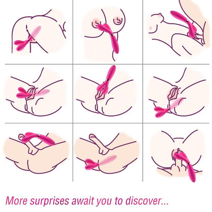 Close-up of the ARMONY Massageador Y-Wand Vibrador Dupla Cabeça Fúcsia, highlighting its flexible design and silicone material.