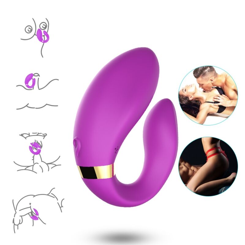 ARMONY Vibrador Crescente para Casais com Controlo Remoto Roxo, mostrando seu design ergonómico e cor vibrante.