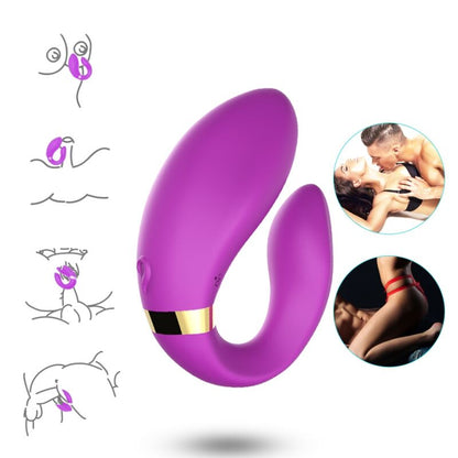 ARMONY Vibrador Crescente para Casais com Controlo Remoto Roxo, mostrando seu design ergonómico e cor vibrante.