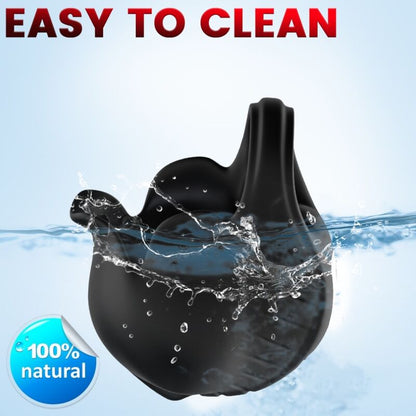 Anel Vibrador de Coping Preto ARMONY mostrando o design ergonómico e material de silicone.
