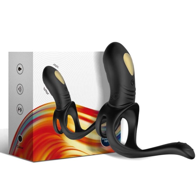 ARMONY Anel Vibrador para Casais e Plug Anal com Controle Remoto Preto, destacando seu design ergonômico e material seguro.