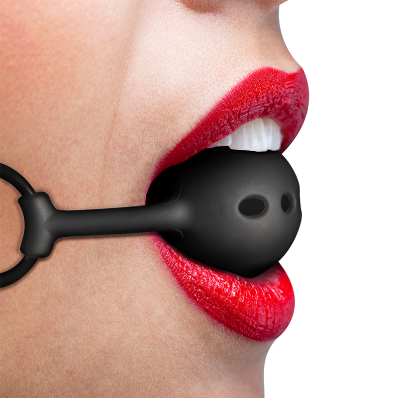 Mordaça de bola de silicone respirável FETISH SUBMISSIVE para bondage.