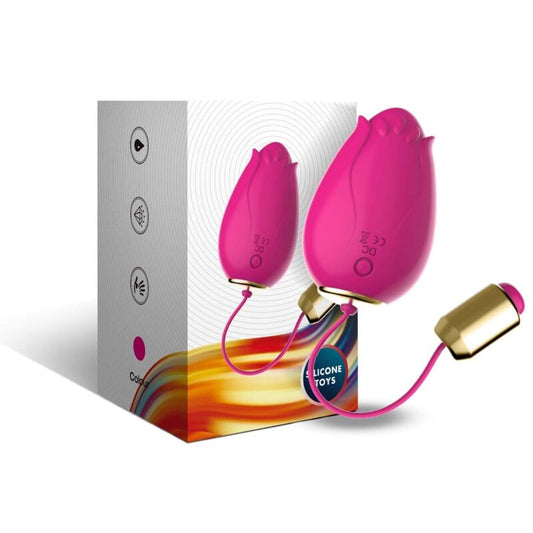 ARMONY Vibrador de Ovo Mandala G-Spot com Controle Remoto Fúcsia, mostrando o design ergonómico e a cor vibrante.