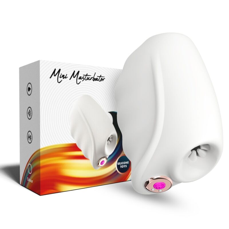 Close-up do ARMONY Master Masturbador e Vibrador Transparente, mostrando sua textura e detalhes de design.