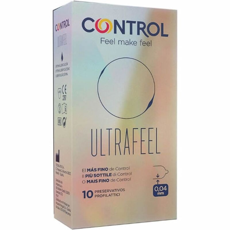 CONTROL Preservativo Adapta Finissimo Ultrafeel 10 Unidades, embalagem e detalhes do produto.