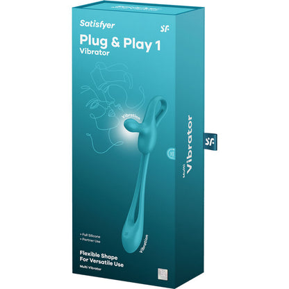 Satisfyer Plug & Play 1 Multivibrador Flexível para Casais, detalhe do design e material de silicone