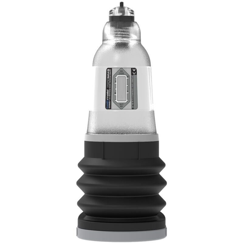 Bomba peniana transparente Bathmate Hydromax 3 para aumento masculino.