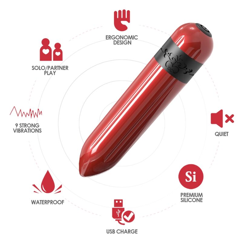 ARMONY Foguete Vibrador Bala com Controlo Remoto Fúcsia, mostrando seu design compacto e cor vibrante.