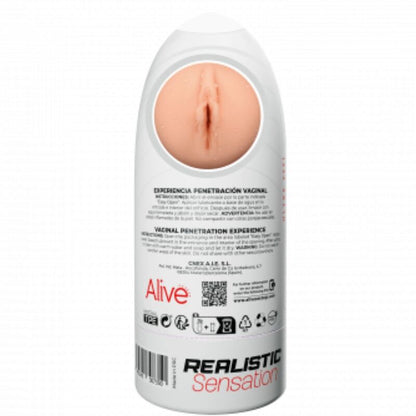 Close-up do Masturbador Masculino ALIVE Flex Vaginal, mostrando sua textura realista e design ergonómico.