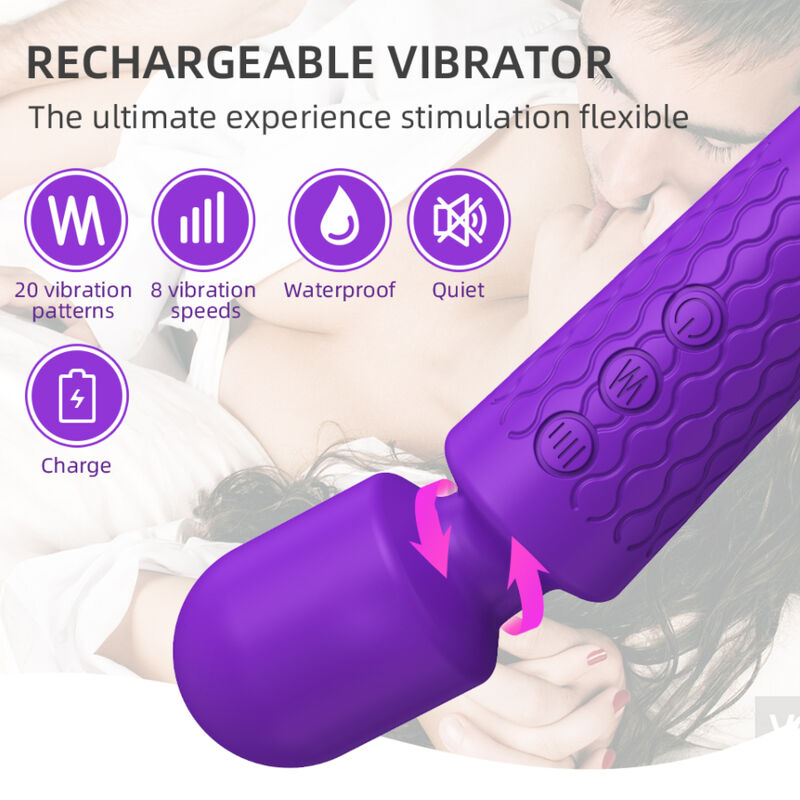 Close-up do Mini Massageador e Vibrador Armony roxo, destacando seu design ergonómico e material suave.