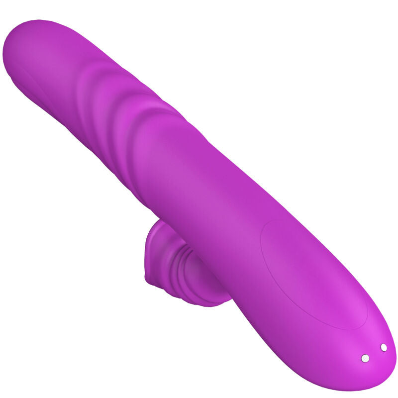 Close-up do Vibrador Multifunções Armony Angelia com Língua Estimulante e Efeito Calor, na cor violeta.