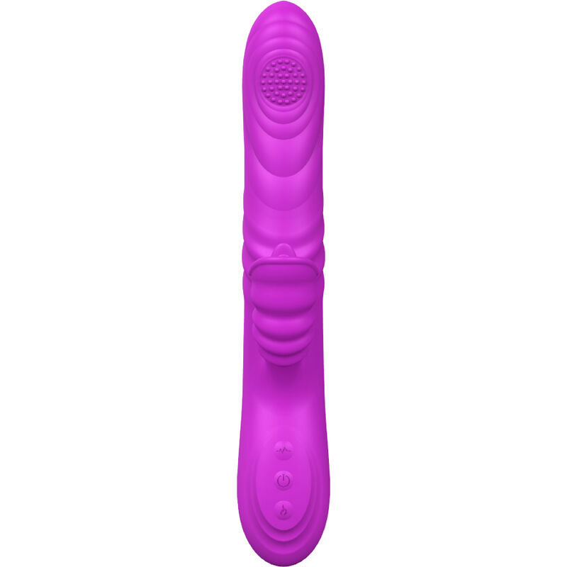 Close-up do Vibrador Multifunções Armony Angelia com Língua Estimulante e Efeito Calor, na cor violeta.