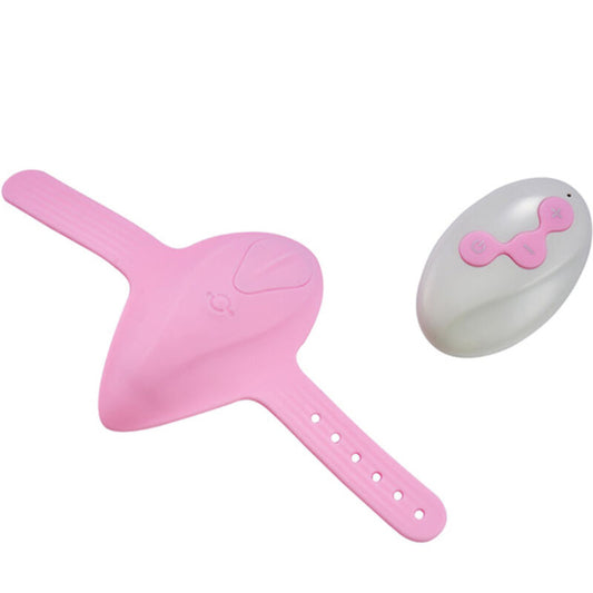 Armony Estimulador Pantie Bliss com Controle Remoto, cor fúcsia, mostrando seu design ergonómico e compacto.