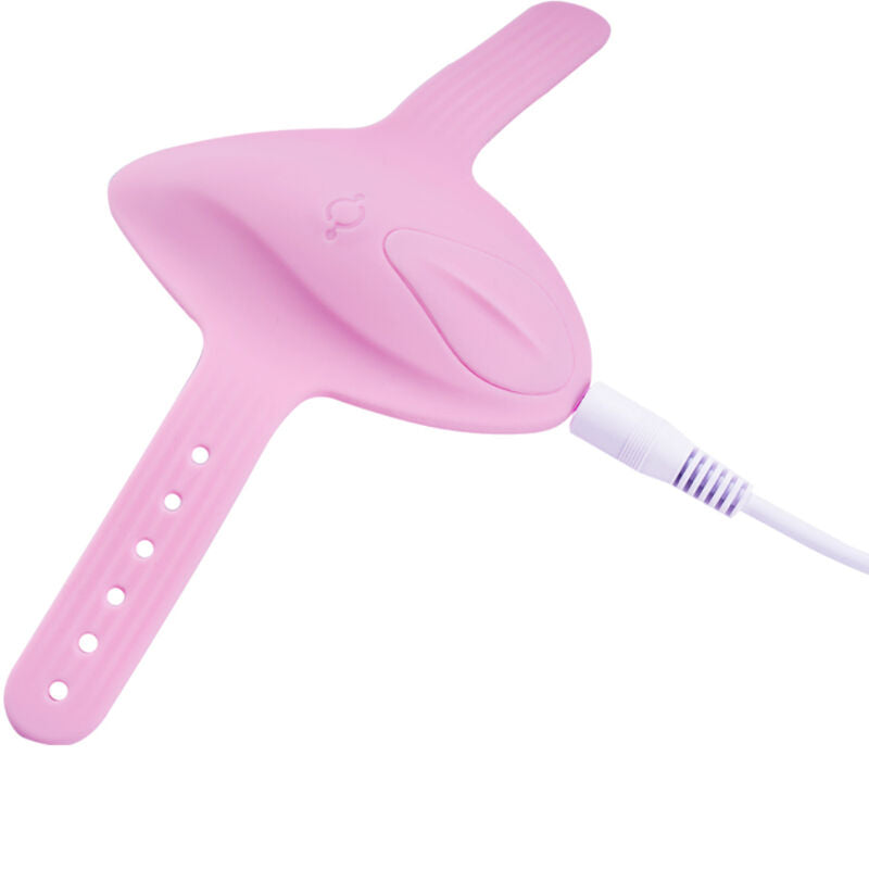 Armony Estimulador Pantie Bliss com Controle Remoto, cor fúcsia, mostrando seu design ergonómico e compacto.