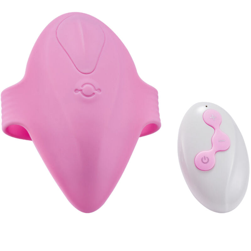 Armony Estimulador Pantie Bliss com Controle Remoto, cor fúcsia, mostrando seu design ergonómico e compacto.
