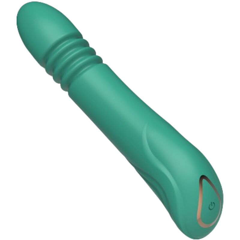 Vibrador ARMONY Pulsador de Ponto G Verde, detalhe da superfície em silicone e formato ergonómico.