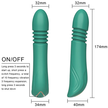 Vibrador ARMONY Pulsador de Ponto G Verde, detalhe da superfície em silicone e formato ergonómico.
