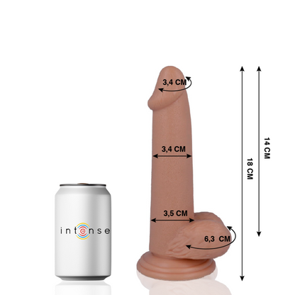 Dildo Realista MR INTENSE com ventosa, 18 cm, para prazer autêntico.