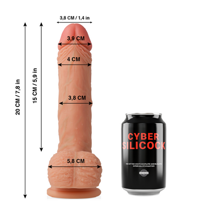 Dildo CYBERSILICOCK Freeman ultra-realista de silicone líquido com ventosa.