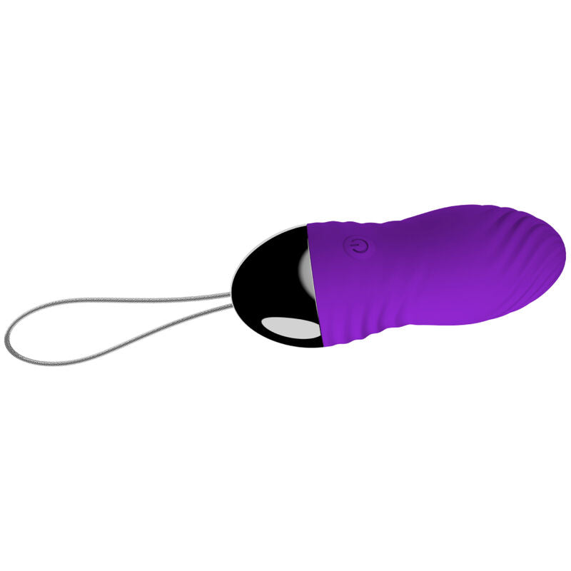 Close-up of the Armony Ovo Vibratório Anni Violet with remote control, showing its smooth silicone texture and elegant design.